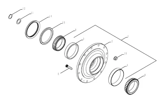 87390163 - Ступица борт. моста пер. DS 4кл. TGT8./Mg.